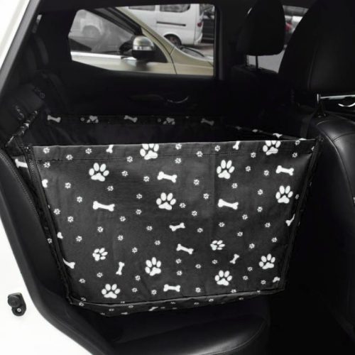 Autós ülés kutyáknak, kutyaülés, kutyaszállító box fekete mancs mintával (pet-carrier-4-black-paws) 1 kép