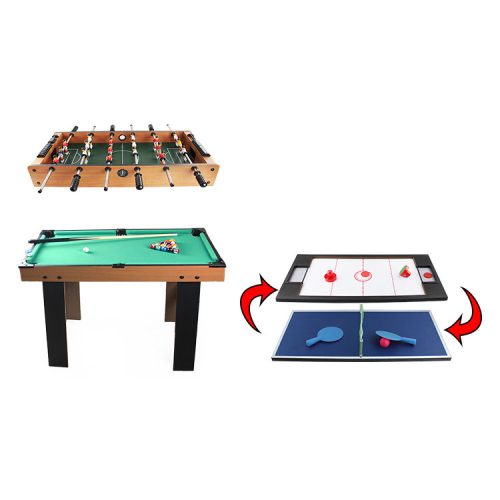 4 az 1-ben multifunkciós játékasztal, csocsó asztal, biliárd asztal, ping-pong asztal, léghoki asztal (6611)