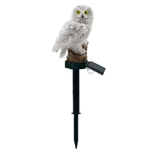 Kültéri napelemes lámpa, kerti világítás fehér bagoly (VLUX-D-001-01-WHITE) 1 kép