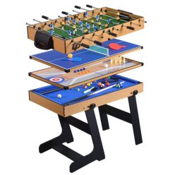   4 az 1-ben multifunkciós játékasztal, csocsó asztal, biliárd asztal, ping-pong asztal, curling és bowling asztal (TM-4817)