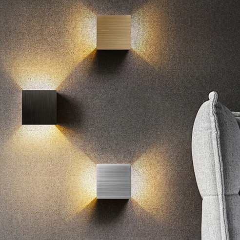 Kültéri fali LED lámpa 12W szürke színű IP65 vízálló 3000K meleg fényű (1003-2-BRUSHED-SILVER-3000K)