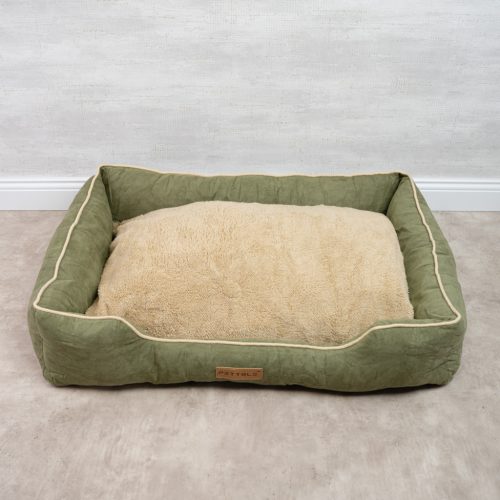 Kutyafekhely, kutyaágy zöld L méret (Suededoghouse-green-l) 1 kép