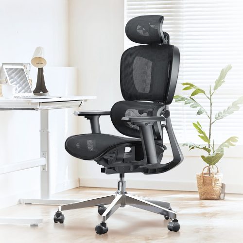 Prémium ergonomikus irodai szék, forgószék, fekete (T03) hálós 1 kép