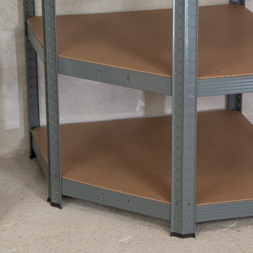 Sarok salgó polc, 5 szintes 180x70x40-40cm, szürke 4 kép