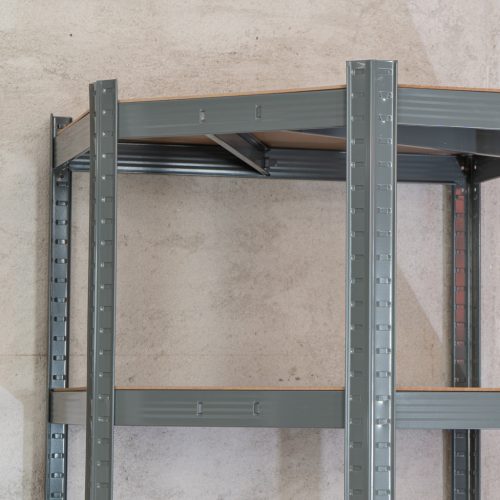 Sarok salgó polc, 5 szintes 180x70x40-40cm, szürke 5 kép