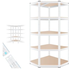 Sarok salgó polc, 5 szintes 180x70x40-40cm, fehér 1 kép