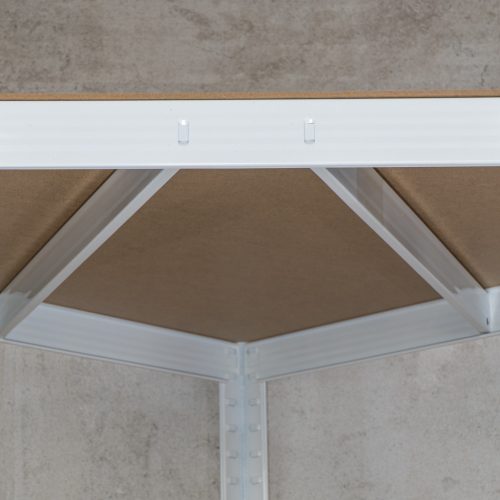 Sarok salgó polc, 5 szintes 180x70x40-40cm, fehér 7 kép