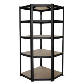 Sarok salgó polc, 5 szintes 180x70x40-40cm, fekete 1 kép