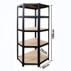Sarok salgó polc, 5 szintes 180x70x40-40cm, fekete 2 kép