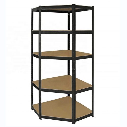 Sarok salgó polc, 5 szintes 180x70x40-40cm, fekete 3 kép