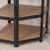 Sarok salgó polc, 5 szintes 180x70x40-40cm, fekete 9 kép