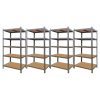SZÜRKE 4db Salgó polc, 5 szintes 180x90x40cm (4dbx3752) 1 kép
