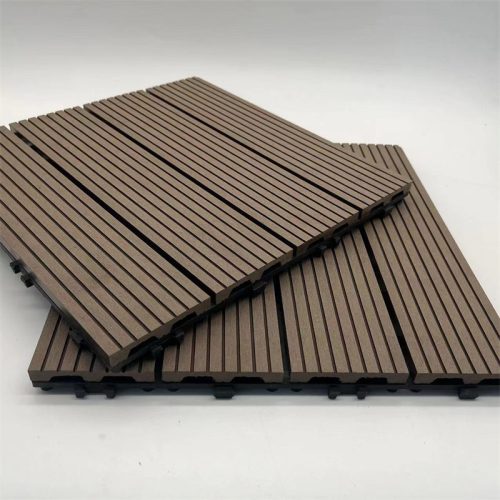 WPC 1 m2 padlóburkolat 11db 30x30cm, csíkozott, csokoládébarna összepattintható 1 kép
