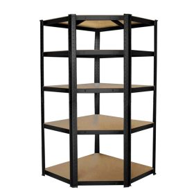 Sarok salgó polc, 5 szintes 180x70x30-30cm, fekete 1 kép