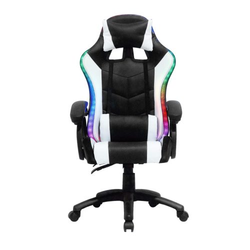 Gamer szék fehér - fekete Combat RGB LED 1 kép