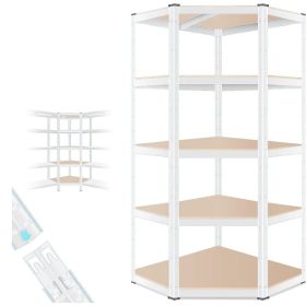 Sarok salgó polc, 5 szintes 180x70x30-30cm, fehér 1 kép