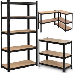 2DB Salgó polc, 5 szintes 180x90x30cm, fekete (2x4401)